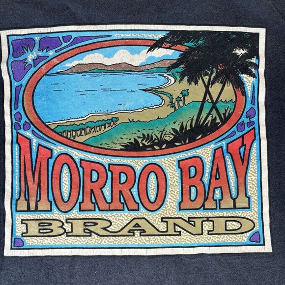 Vintage California Morro Bay Beach Coconut Graphic Tee Size XL Single Stitch - Picture 4 of 9